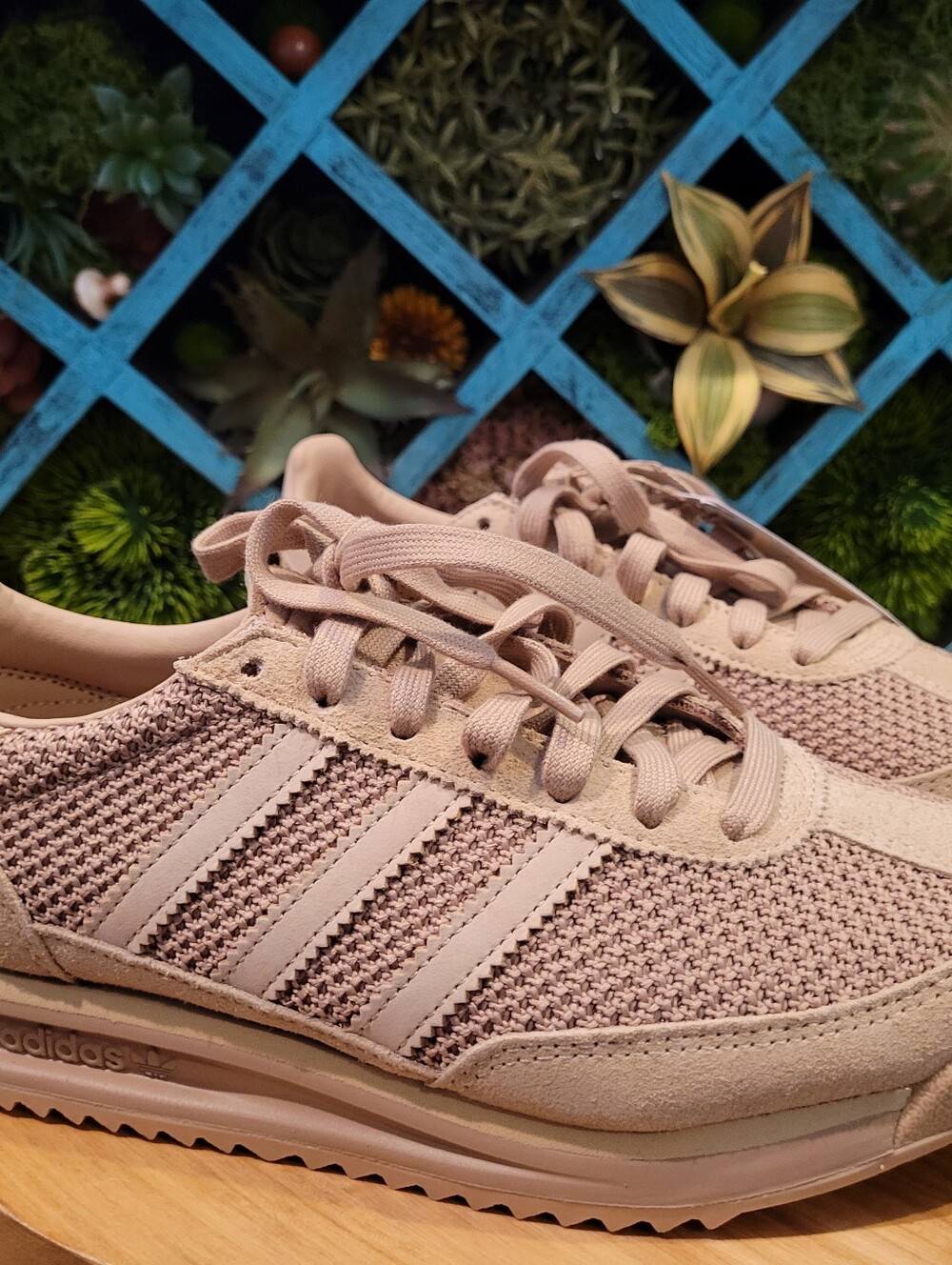 adidas SL 72 RS Beige/Tan Crochet Knit Sneaker Warm Sandstone Suede 7.5 9 Shoes